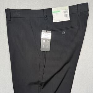 Alfani Mens Slim Fit Fine stripe Dress Pants Black  34x32 $135